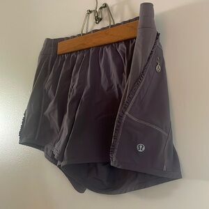 Purple Lululemon Loose Shorts with Underwear Lining and Back Pocket Size 6